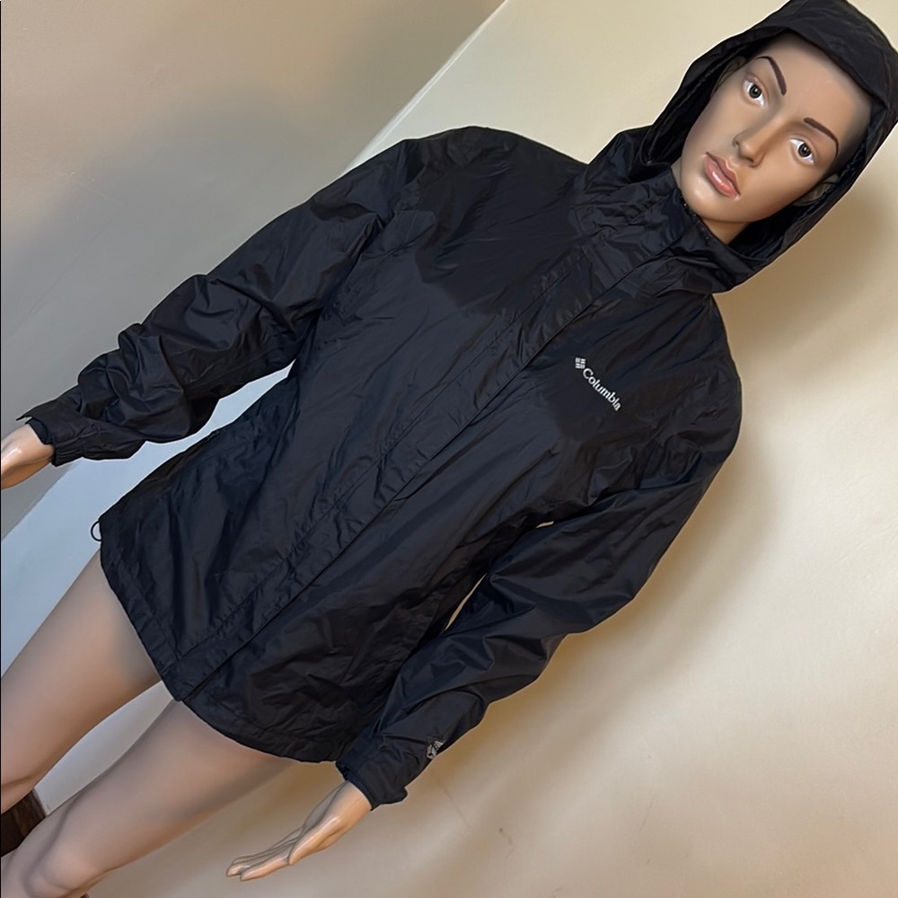Columbia Black Ski Snow Jacket Hooded Waterproof